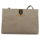 Salvatore Ferragamo Vala Shoulder Bag Suede Beige Auth bs23073-13