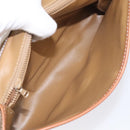 CELINE Macadam Canvas Shoulder Bag PVC Beige Brown gold Auth bs23079-11