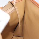 CELINE Macadam Canvas Shoulder Bag PVC Beige Brown gold Auth bs23079-18