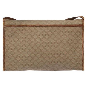 CELINE Macadam Canvas Shoulder Bag PVC Beige Brown gold Auth bs23079 - 0