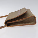 CELINE Macadam Canvas Shoulder Bag PVC Beige Brown gold Auth bs23079-4