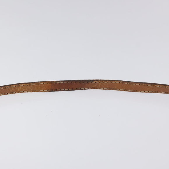 CELINE Macadam Canvas Shoulder Bag PVC Beige Brown gold Auth bs23079