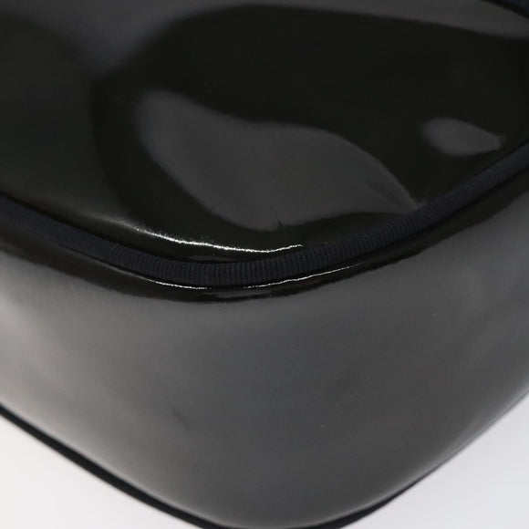 Salvatore Ferragamo Vala Shoulder Bag Patent leather Black Gold Auth bs23082