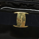Salvatore Ferragamo Vala Shoulder Bag Patent leather Black Gold Auth bs23082-19