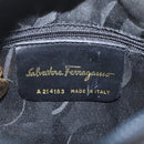 Salvatore Ferragamo Vala Shoulder Bag Patent leather Black Gold Auth bs23082-12