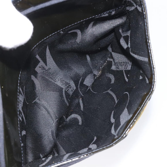 Salvatore Ferragamo Vala Shoulder Bag Patent leather Black Gold Auth bs23082