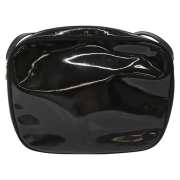 Salvatore Ferragamo Vala Shoulder Bag Patent leather Black Gold Auth bs23082 - 0