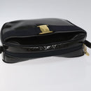 Salvatore Ferragamo Vala Shoulder Bag Patent leather Black Gold Auth bs23082-6
