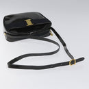 Salvatore Ferragamo Vala Shoulder Bag Patent leather Black Gold Auth bs23082-7