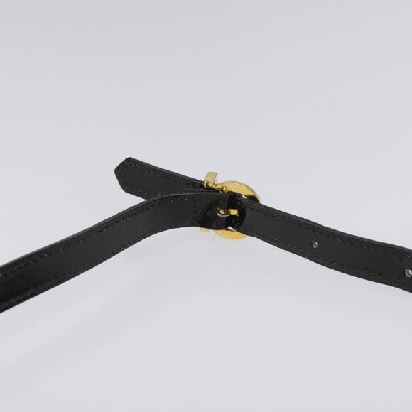 Salvatore Ferragamo Vala Shoulder Bag Patent leather Black Gold Auth bs23082