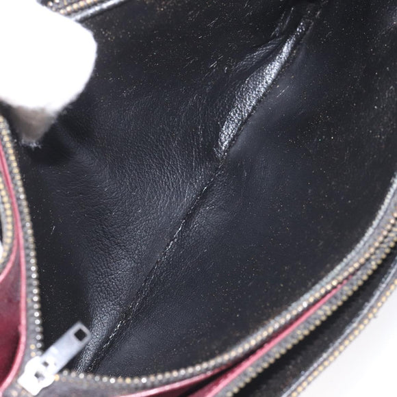 CELINE C Sulky Shoulder Bag Red Gold Auth bs23084