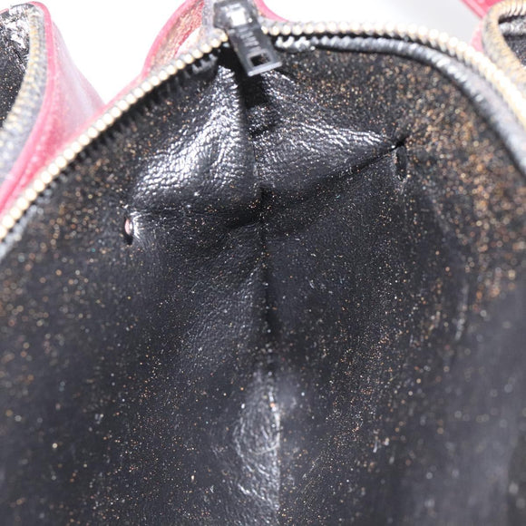 CELINE C Sulky Shoulder Bag Red Gold Auth bs23084