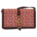 CELINE C Sulky Shoulder Bag Red Gold Auth bs23084-13