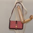 CELINE C Sulky Shoulder Bag Red Gold Auth bs23084-22