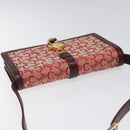 CELINE C Sulky Shoulder Bag Red Gold Auth bs23084-6
