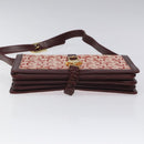 CELINE C Sulky Shoulder Bag Red Gold Auth bs23084-5