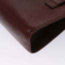 Salvatore Ferragamo Chain Gancini Shoulder Bag Leather Brown Gold Auth bs23090-17