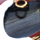 Salvatore Ferragamo Chain Gancini Shoulder Bag Leather Brown Gold Auth bs23090-10