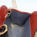 Salvatore Ferragamo Chain Gancini Shoulder Bag Leather Brown Gold Auth bs23090-11