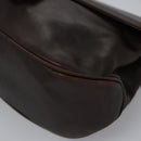 Salvatore Ferragamo Shoulder Bag Leather Brown Silver Auth bs23091-14