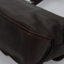 Salvatore Ferragamo Shoulder Bag Leather Brown Silver Auth bs23091-16