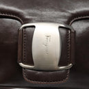 Salvatore Ferragamo Shoulder Bag Leather Brown Silver Auth bs23091-10