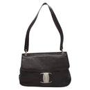 Salvatore Ferragamo Shoulder Bag Leather Brown Silver Auth bs23091-13