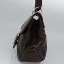 Salvatore Ferragamo Shoulder Bag Leather Brown Silver Auth bs23091-3