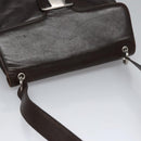 Salvatore Ferragamo Shoulder Bag Leather Brown Silver Auth bs23091-6