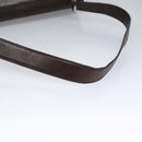 Salvatore Ferragamo Shoulder Bag Leather Brown Silver Auth bs23091-7