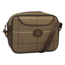 Burberrys Nova Check Shoulder Bag Canvas Leather Brown Gold Auth bs23092-1