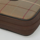 Burberrys Nova Check Shoulder Bag Canvas Leather Brown Gold Auth bs23092-9