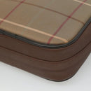 Burberrys Nova Check Shoulder Bag Canvas Leather Brown Gold Auth bs23092-15