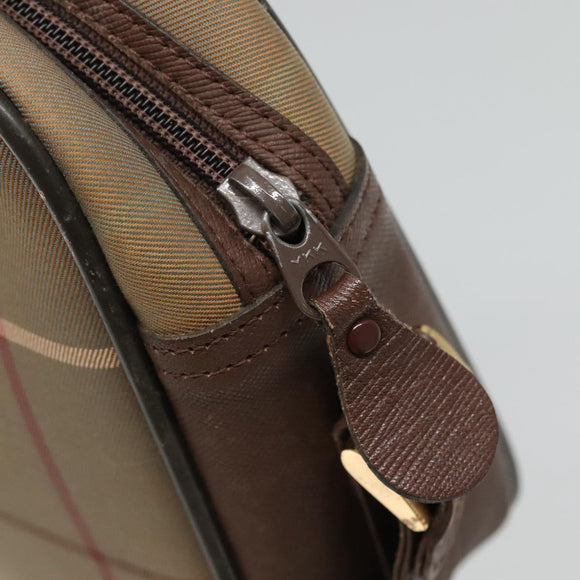 Burberrys Nova Check Shoulder Bag Canvas Leather Brown Gold Auth bs23092