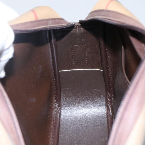 Burberrys Nova Check Shoulder Bag Canvas Leather Brown Gold Auth bs23092