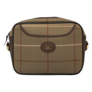 Burberrys Nova Check Shoulder Bag Canvas Leather Brown Gold Auth bs23092-13