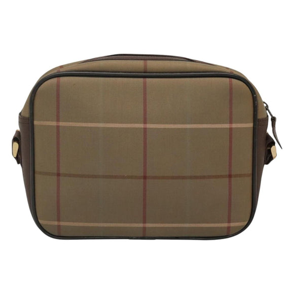 Burberrys Nova Check Shoulder Bag Canvas Leather Brown Gold Auth bs23092