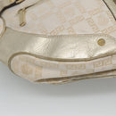 Gianni Versace Shoulder Bag Canvas Leather White Gold Auth bs23095-15