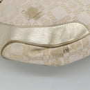 Gianni Versace Shoulder Bag Canvas Leather White Gold Auth bs23095-9