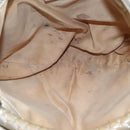 Gianni Versace Shoulder Bag Canvas Leather White Gold Auth bs23095-11