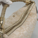 Gianni Versace Shoulder Bag Canvas Leather White Gold Auth bs23095-6