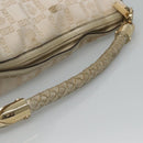 Gianni Versace Shoulder Bag Canvas Leather White Gold Auth bs23095-7