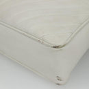 CHANEL Chain V Stitch Shoulder Bag Lamb Skin White CC Auth bs23119-16