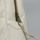 CHANEL Chain V Stitch Shoulder Bag Lamb Skin White CC Auth bs23119-18