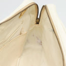 CHANEL Chain V Stitch Shoulder Bag Lamb Skin White CC Auth bs23119-11