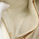 CHANEL Chain V Stitch Shoulder Bag Lamb Skin White CC Auth bs23119-22