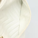 CHANEL Chain V Stitch Shoulder Bag Lamb Skin White CC Auth bs23119-25