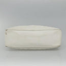 CHANEL Chain V Stitch Shoulder Bag Lamb Skin White CC Auth bs23119-5