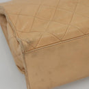 CHANEL Matelasse Shoulder Bag Lamb Skin Beige Gold CC Auth bs23120-14