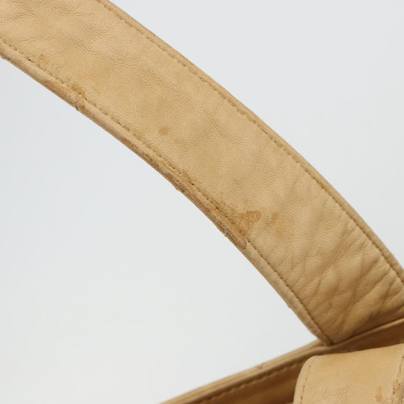 CHANEL Matelasse Shoulder Bag Lamb Skin Beige Gold CC Auth bs23120